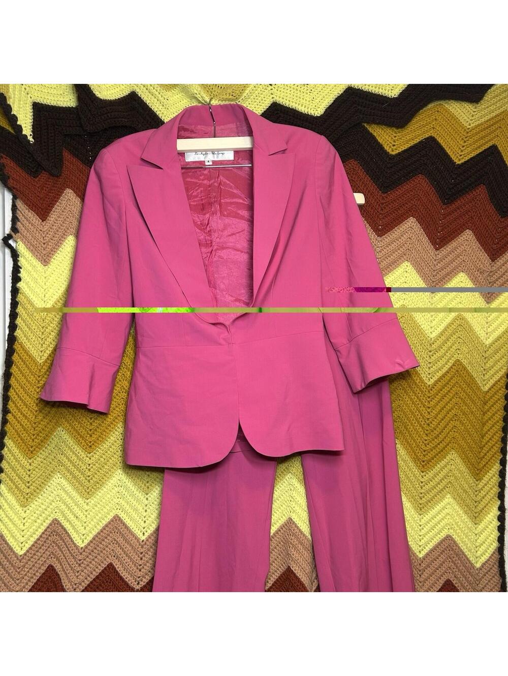 Trina Turk Blazer & Pants, Size 4 & 2, Made In USA Hot Pink Legally Blonde Y2K